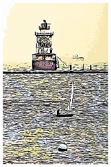 Stamford Harbor Light - digi paint